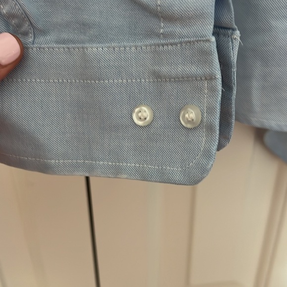 Arrow Dover Men’s Long Sleeve Button Down in Blue - Picture 6 of 7